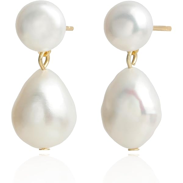 【SHASHI】Bianca Pearl Earrings ビアンカパールピアス Bianca Pearl Earring in 14K Vermeil on Sterling Silver by